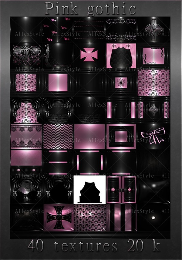 IMVU TEXTURES FILE "GOTHIC PINK" - AllexStyle