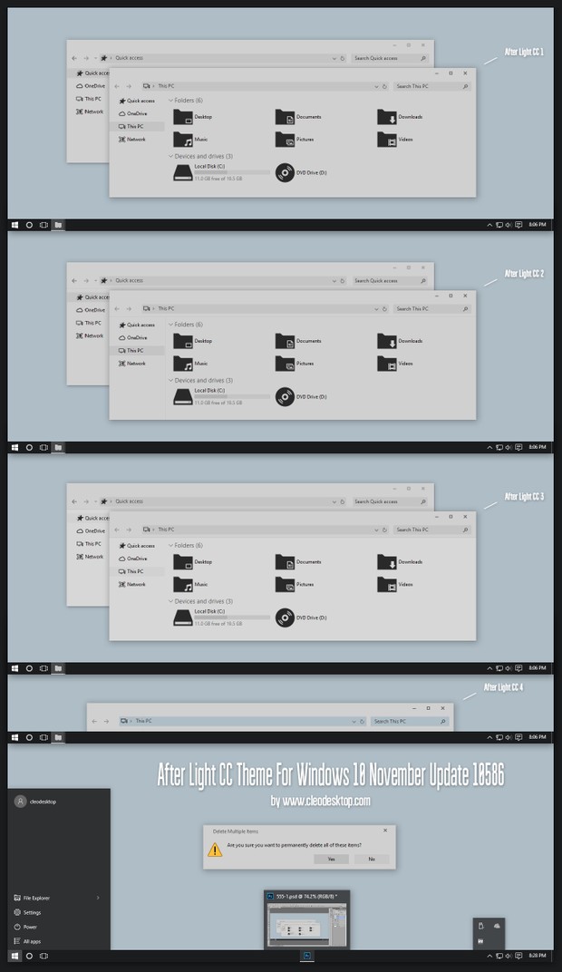 After Light CC Theme For Windows 10