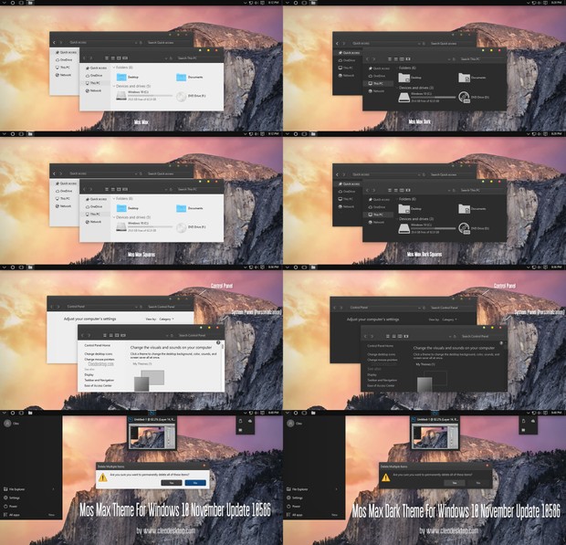 Mos Max Light and Dark Theme For Windows 10