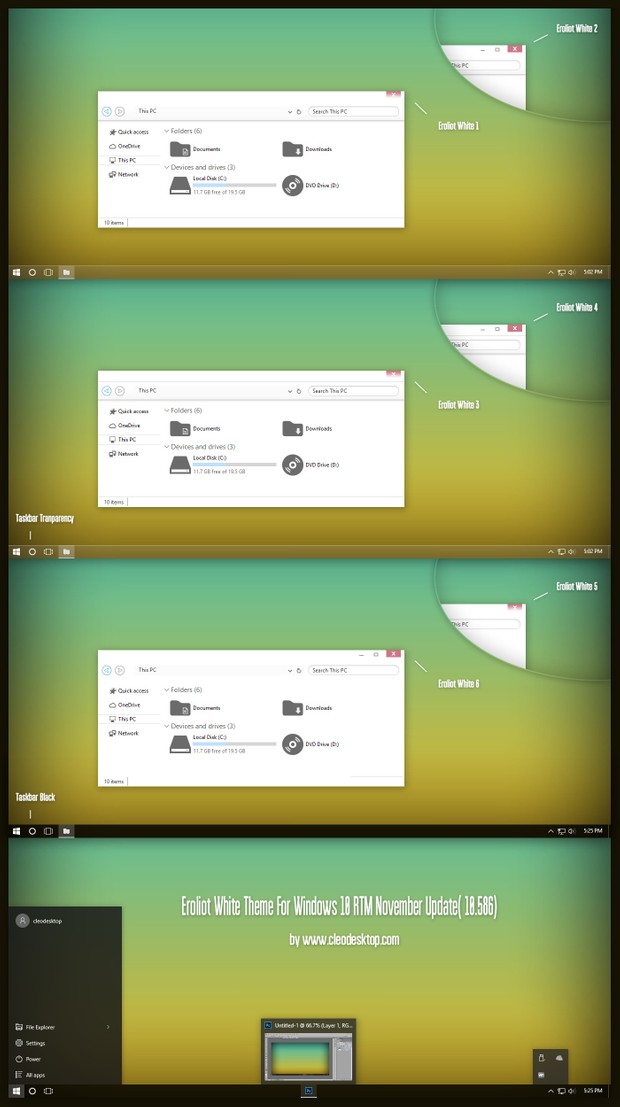 Eroliot White Theme For Windows10 November Update
