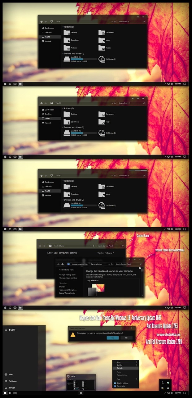 Wayneo Dark Aero Theme Windows10