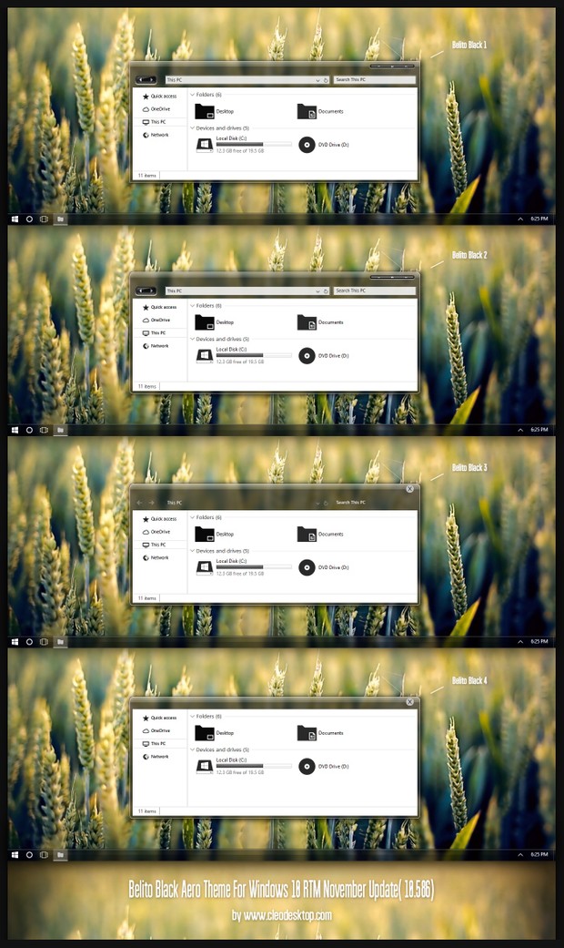 Belito Black Aero Theme For Windows10