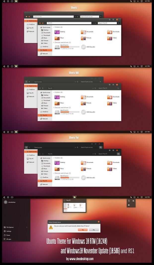 Ubuntu Theme For Windows 10