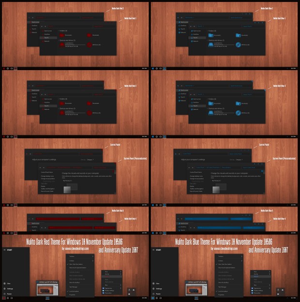 Nulito Dark Blue and Red Theme Windows 10