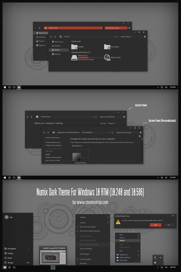 Numix Dark Theme For Windows 10