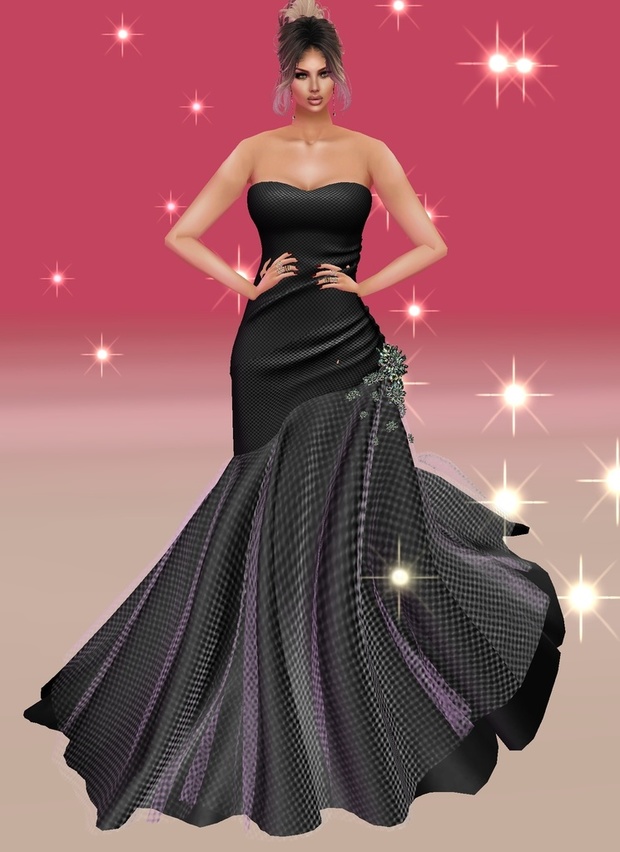 Side Trumpet Black Gown