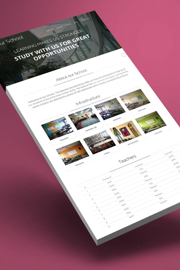 Our School - Responsive HTML5 One Page Template