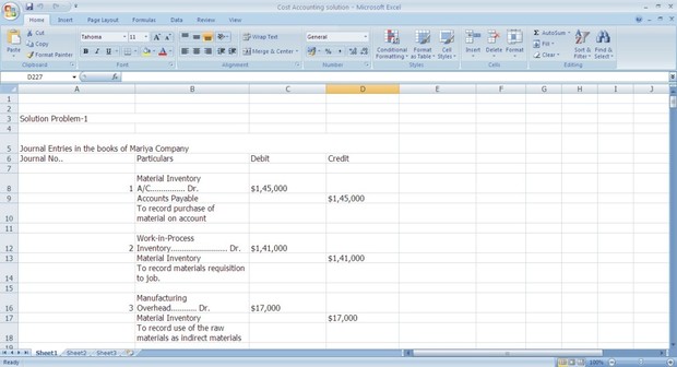 Cost Accounting solution