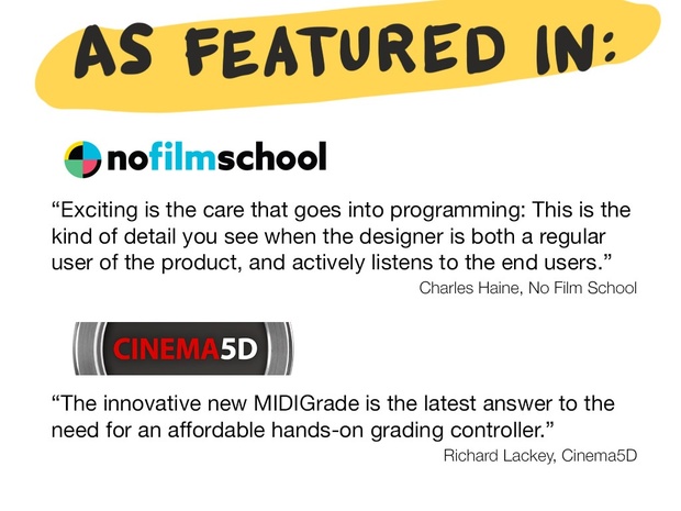 MIDIGrade 2.0: Controller Solution for DaVinci Resolve 15