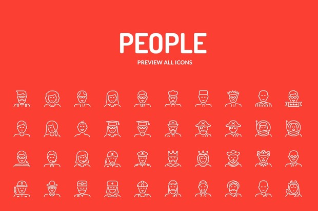 People Line Icons