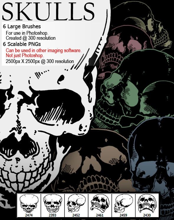 High-res Skull Brushes