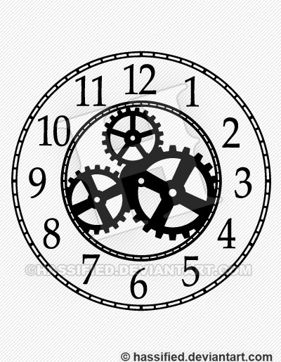 Gear Clock Dial Design - printable, vector, svg, art