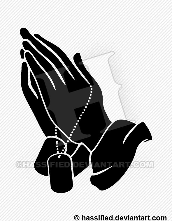 Praying Hands with Dogtags - printable, vector, svg, art