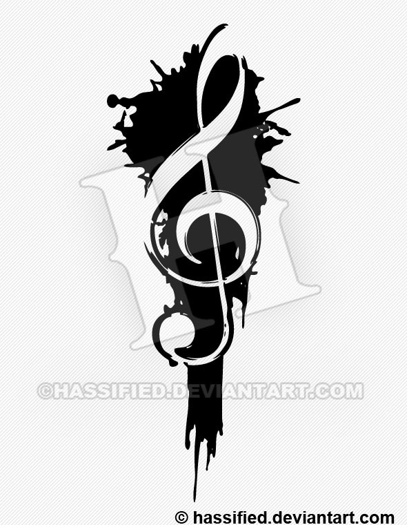 Treble Clef Ink Splat