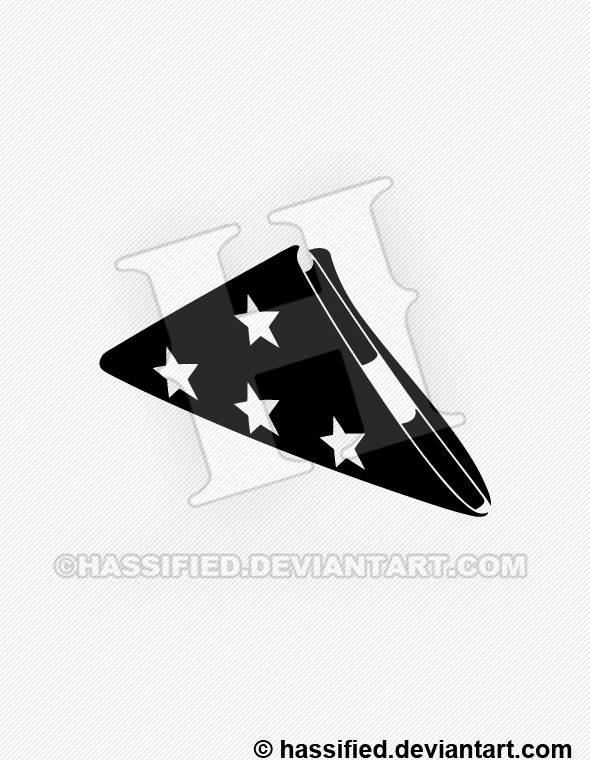 Folded American Flag Silhouette - printable, vector, svg, art
