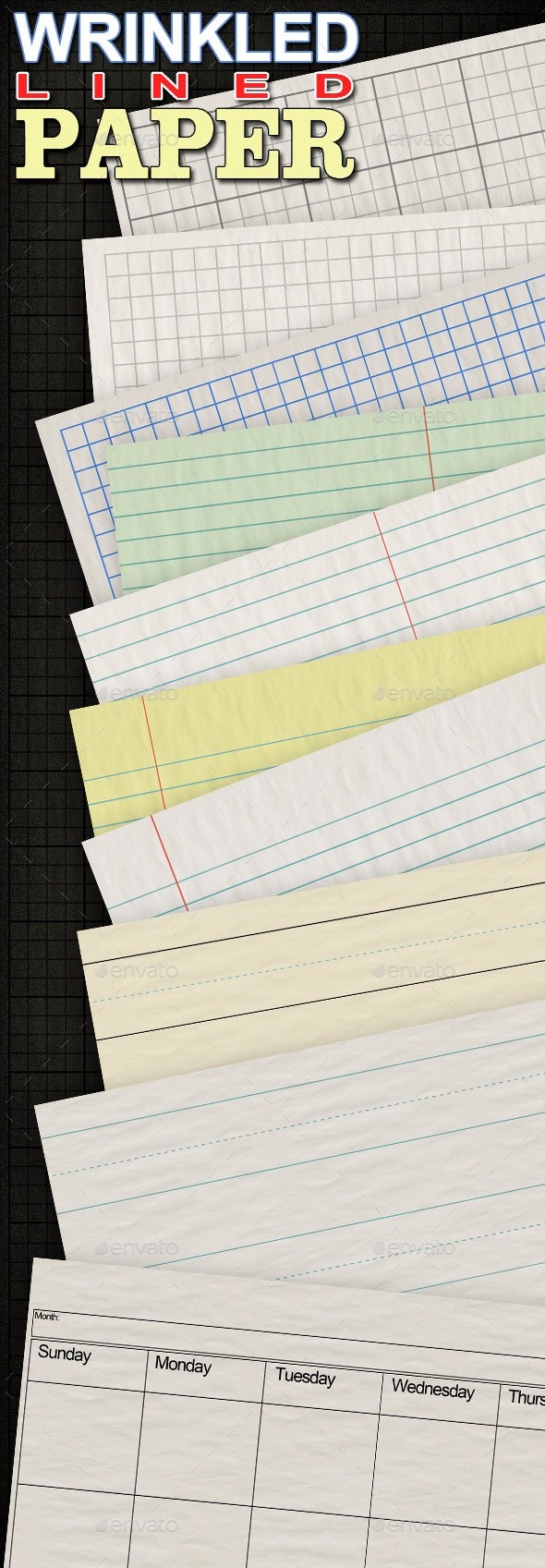 Wrinkled Lined Paper