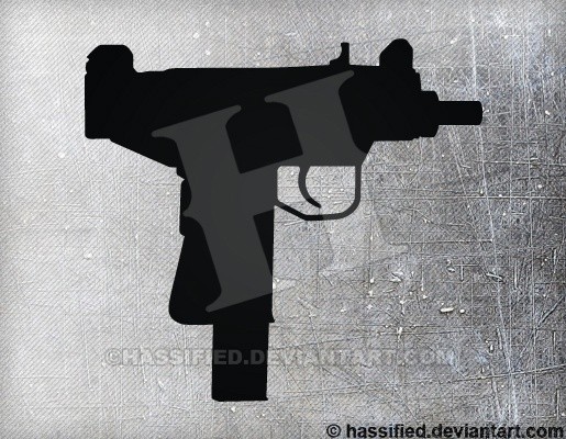 Uzi Pistol - printable, vector, svg, art