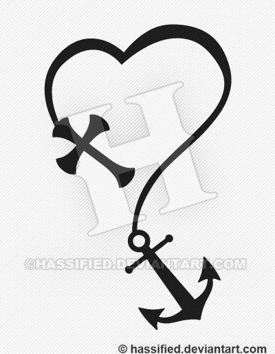 Cross with Anchor - Printable vector, eps, svg, jpeg