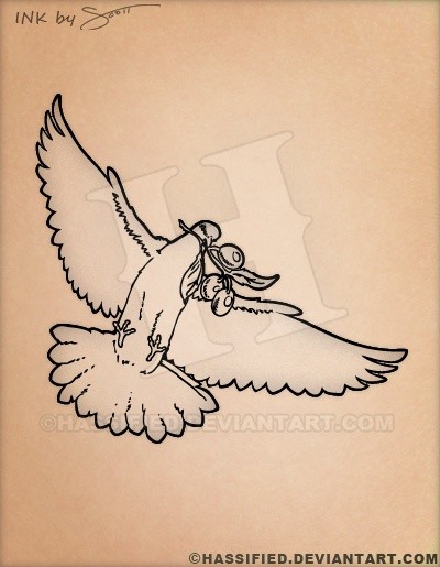 Dove with Olive Branch - printable, vector, svg, art
