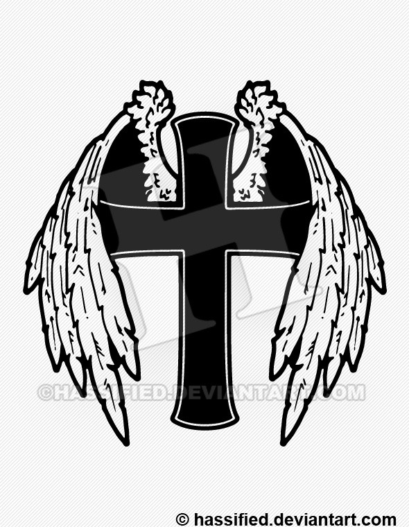 Cross with Wings - printable, vector, svg, art