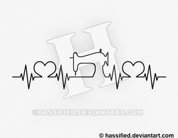 Sewist Heartbeat - printable, vector, svg, art