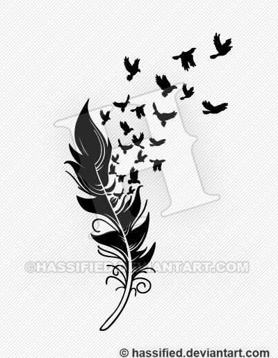 Feather into Birds - printable, vector, svg, art