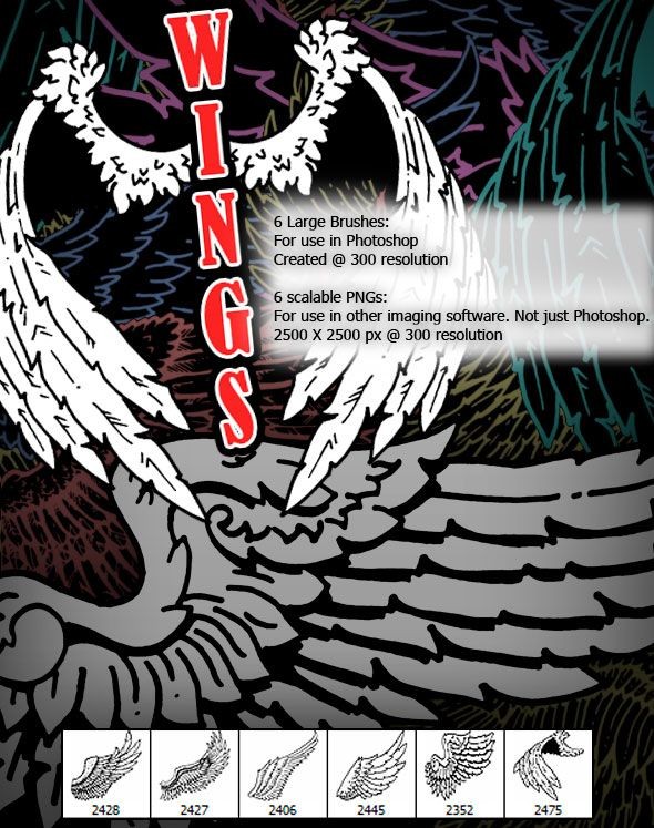 High-res Wings Brushes
