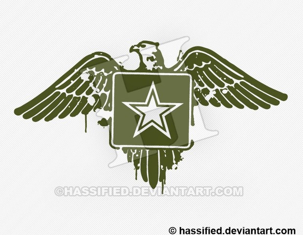 Stenciled Army Eagle- printable, vector, svg, art