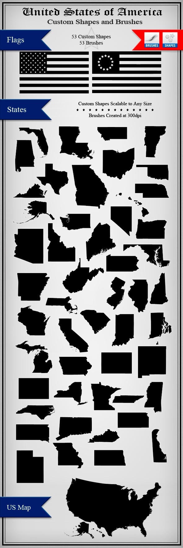 US Shapes and Brushes