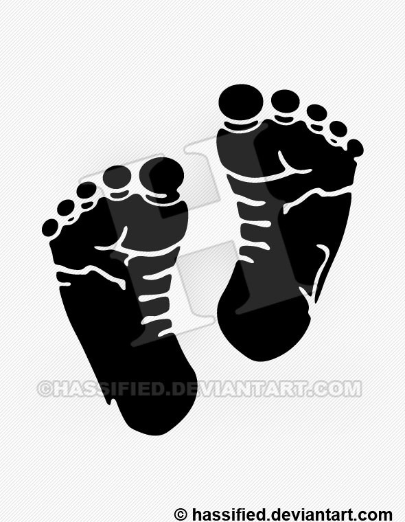 Baby Footprints - printable, vector, svg, art