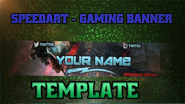 gaming banner template photoshop mictech