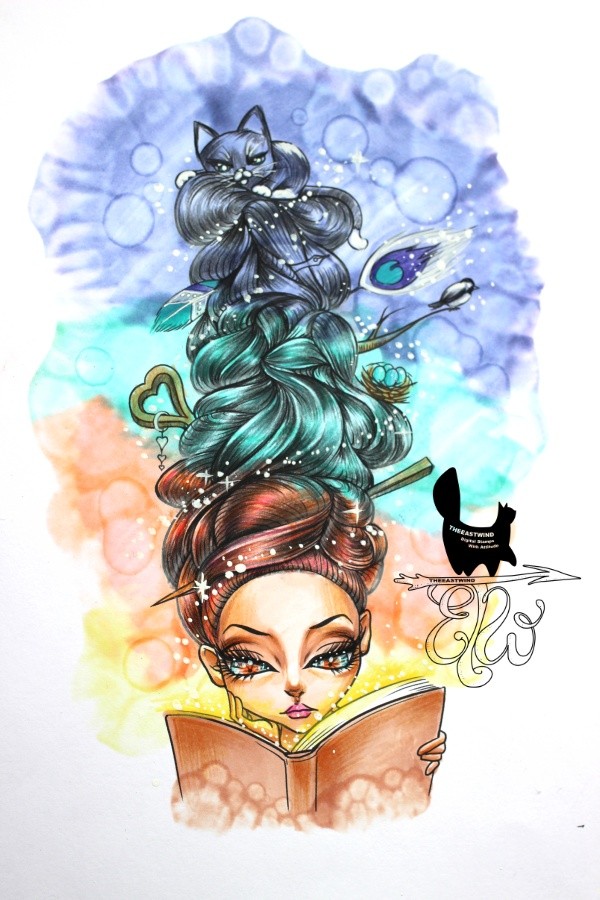 UCT #39 Lucy Loo 'Bookaholic' Realtime colouring tutorial.