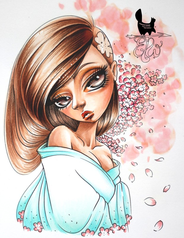 UTC #40 Lucy Loo ' Blossom sensuality' Realtime colouring tutorial.