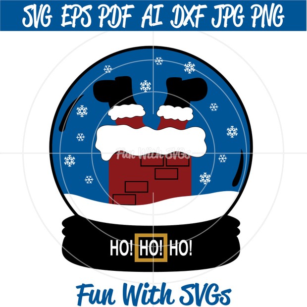Snow Globe Santa SVG File, SVG Files, Winter, Santa SVG, Christmas SVG