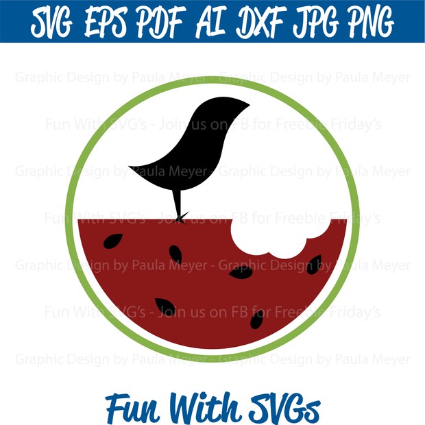 Watermelon Bird - SVG Cut File, High Resolution Printable Graphics and Editable Vector Art