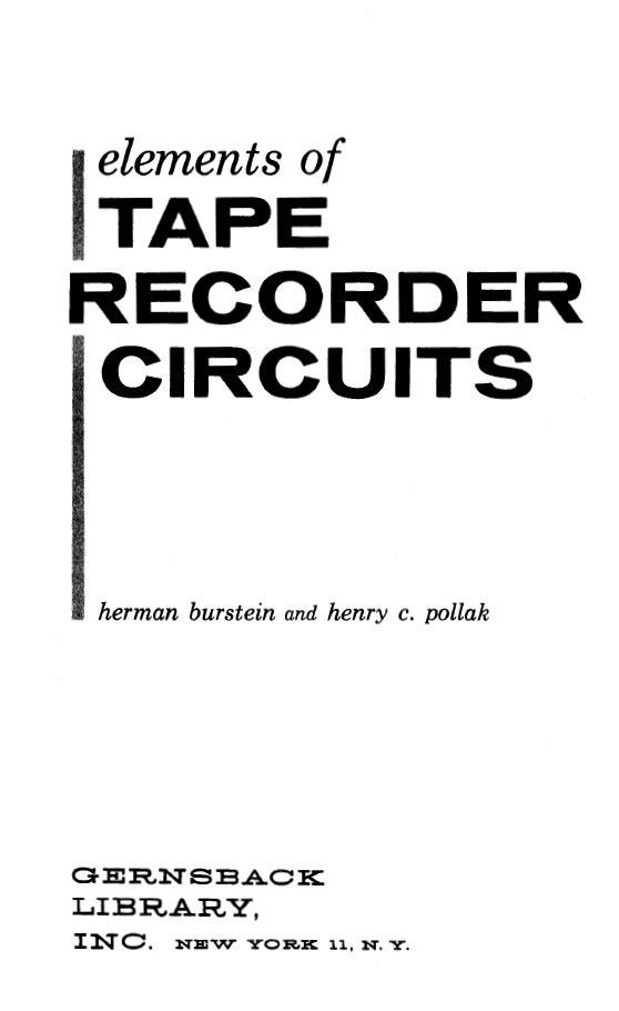 Elements of Tape Recorder Circuits - Vintage Info
