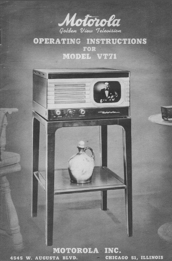 Motorola VT-71 VT71 TV Operating Instructions - PDF Format