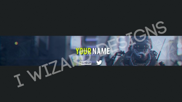 premade youtube banner cod aw 3d effect template psd