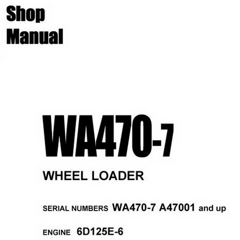 DOWNLOAD KOMATSU WA470 6 WA480 6 WA 470 480 GALEO WHEEL LOADER SERVICE