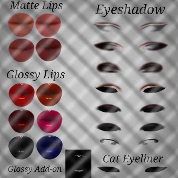 Makeup PSD add ons for Skin Textures. IMVU