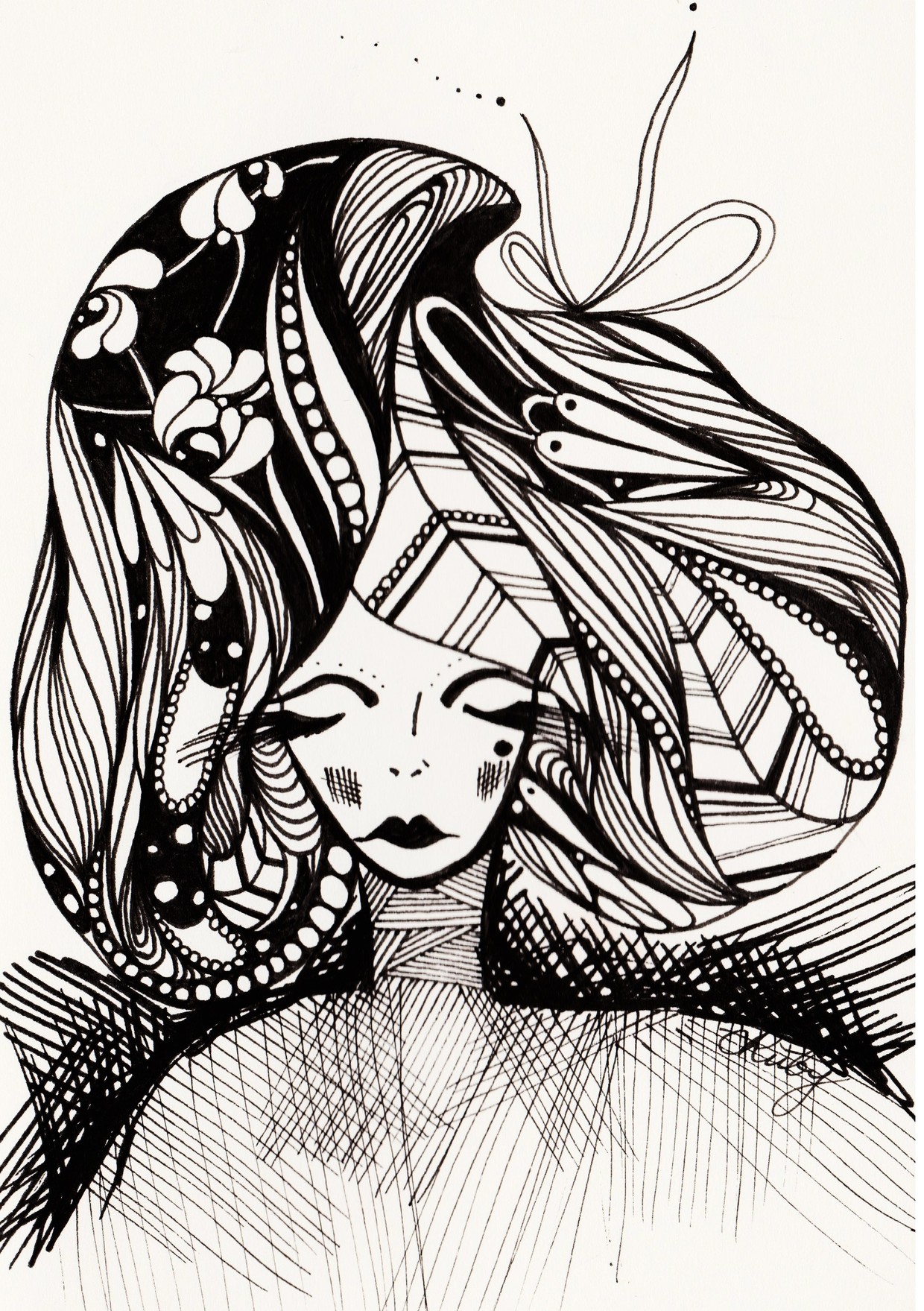 Abstract Sketch Woman By Curious Ruby