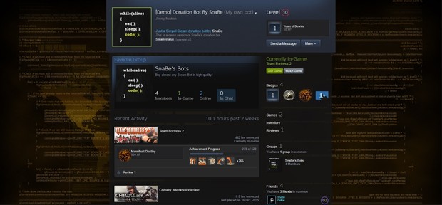 Steam Donation/Idle bot/Storage - Trade offers, Chat messages, Friend requests & more!