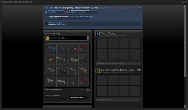 Steam Donation/Idle bot/Storage - Trade offers, Chat messages, Friend requests & more!