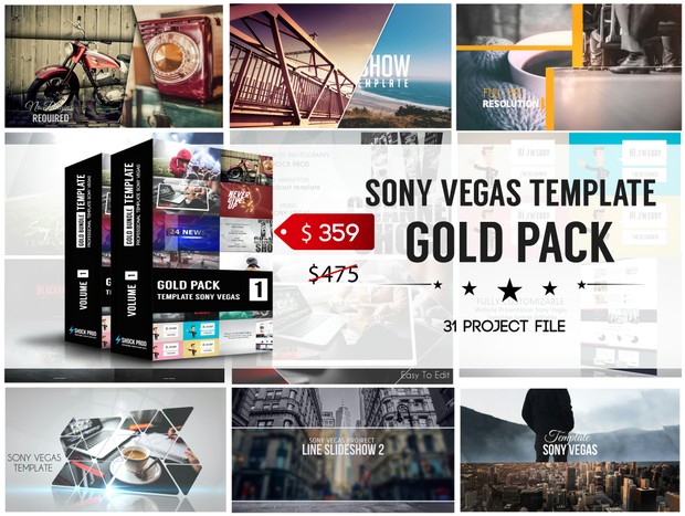 Gold Pack | Bundle Template Sony Vegas Volume 1