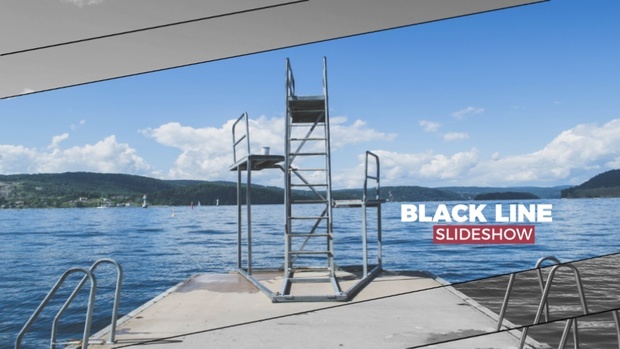 Template Black Line Slideshow sony vegas 12 13 14