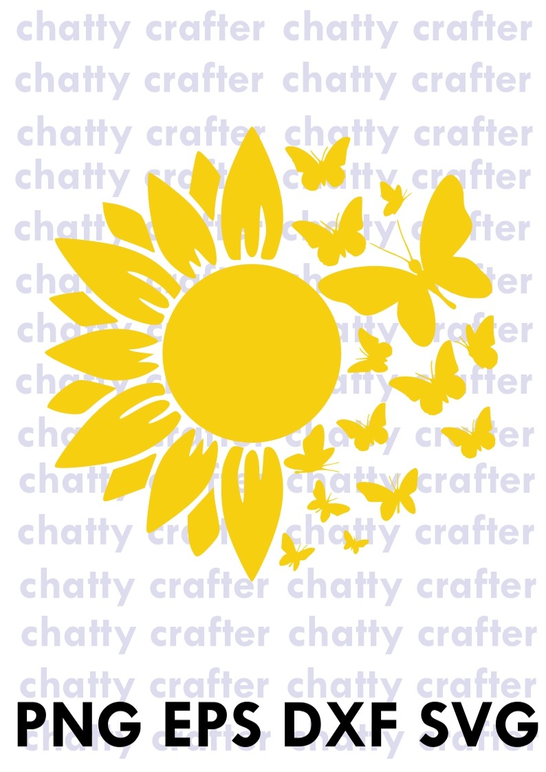 Download Sunflower Butterflies Digital Files Svg Png Eps Dx Chattycrafter