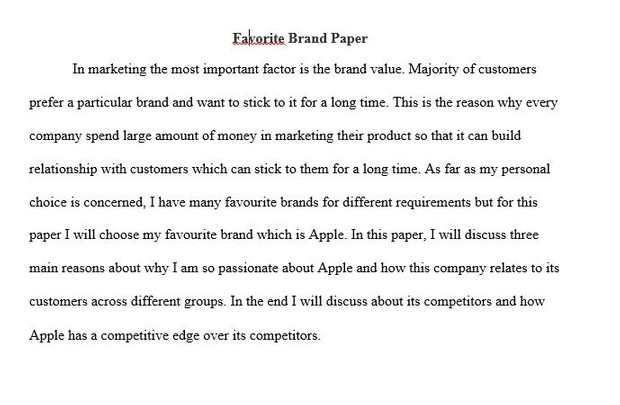 MKT 421 Favorite Brand Paper | MKT 421 Week 1 Individual Assignment