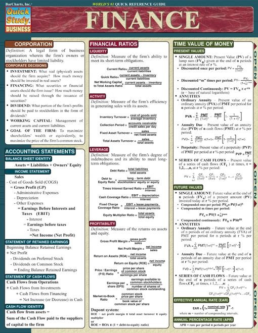Finance Quick Review
