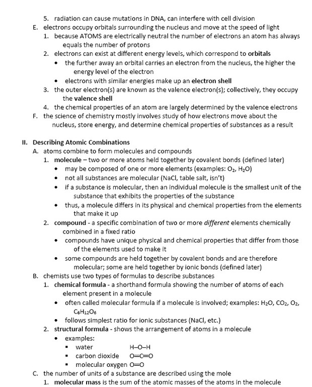 The Chemical Context of Life (Quick Review Biology Lecture Review Notes)