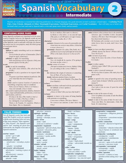 Spanish Vocabulary 2: Intermediate